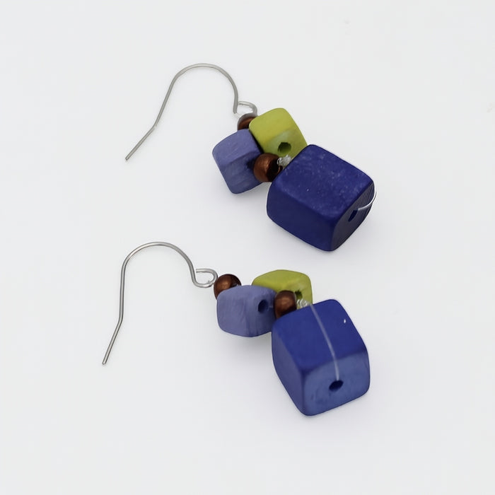 Blue Lia Drop Earrings - Sylca Designs - Chunky Jewelry