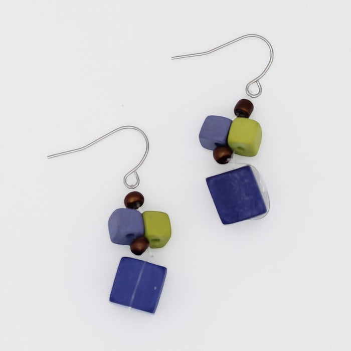 Blue Lia Drop Earrings - Sylca Designs - Chunky Jewelry