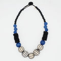 Blue Maris Threaded Ball Statement Necklace - Sylca Designs - Chunky Jewelry