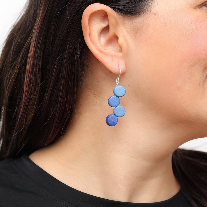 Blue Ombre Eva Dangle Earrings - Sylca Designs - Chunky Jewelry