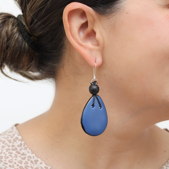 Blue Petal Pop Resin Earrings