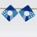 Blue Playful Post Earrings - Sylca Designs - Chunky Jewelry