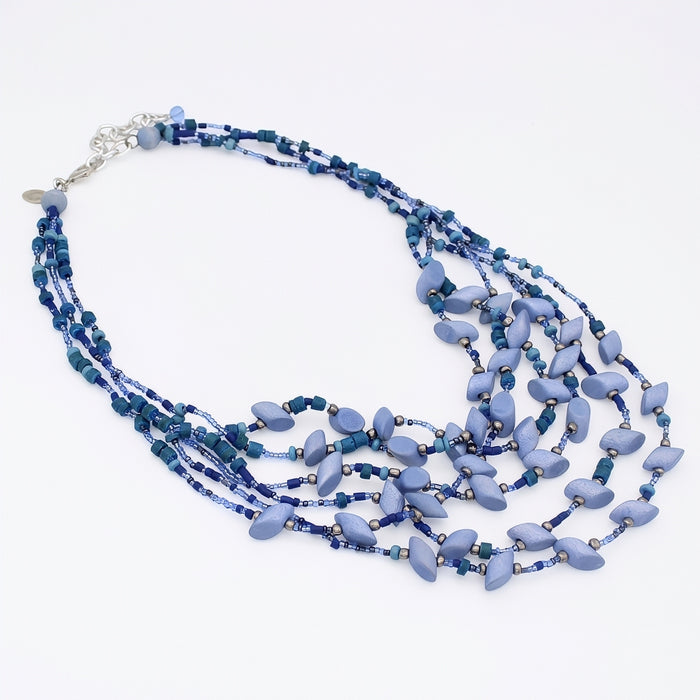 Blue Reverie Mixed Bead Necklace