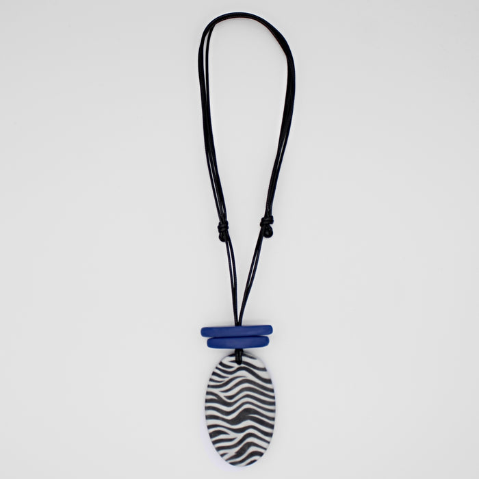 Blue Suky Zebra Pendant - Sylca Designs - Chunky Jewelry