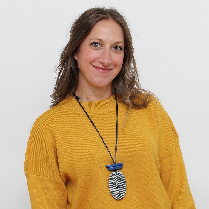 Blue Suky Zebra Pendant - Sylca Designs - Chunky Jewelry