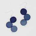 Blue Triple Stacked Earring - Sylca Designs - Chunky Jewelry