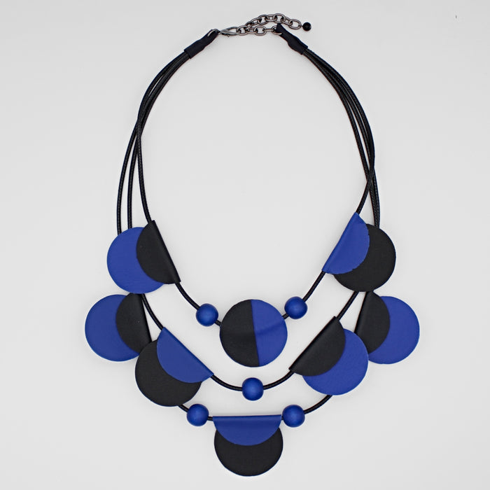 Blue Verona Leather Necklace - Sylca Designs - Chunky Jewelry