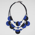 Blue Verona Leather Necklace - Sylca Designs - Chunky Jewelry