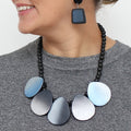 Blue Willow Brushed Bead Necklace