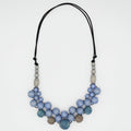 Blue Wood Bead Audrey Necklace - Sylca Designs - Chunky Jewelry