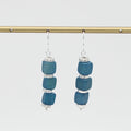 Blue Zuba Cube Earring - Sylca Designs - Chunky Jewelry