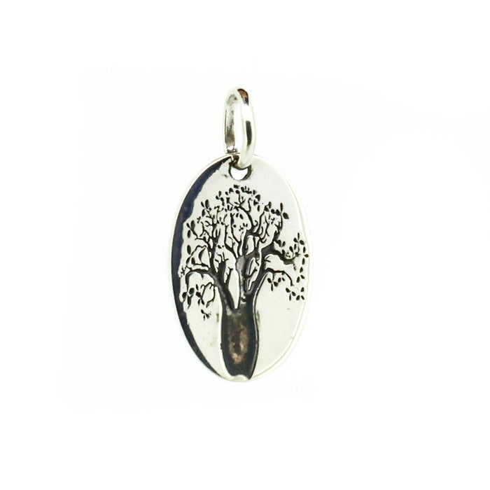 Boab Oval Oxide Silver Pendant