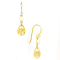“Gold vermeil boab pearl dew drop earrings with freshwater pearls designed in Broome Western Australia”