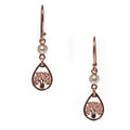 “Rose gold vermeil boab pearl dew drop earrings with freshwater pearls designed in Broome Western Australia”
