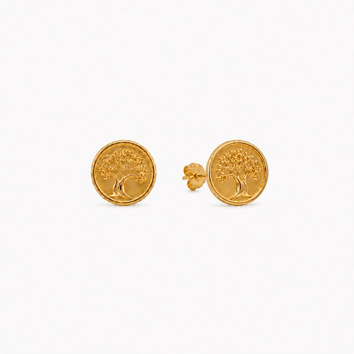 Boab Tree Solid Stud Earring Gold Vermeil | Broome Jewellery Designs