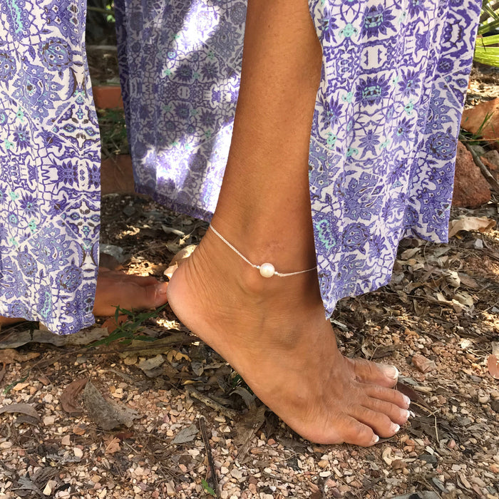 Pearl tassel anklet