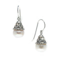 Large boho pearl drop earrings in 925 sterling silver with decorative silver cap designed in Broome Western Australia