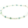 boho pearl larimar anklet