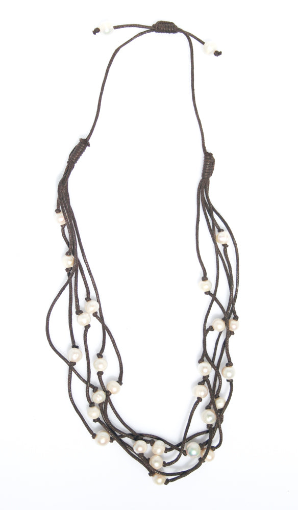 boho pearl necklace