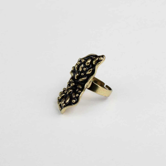 Brass Geometric Statement Ring - Sylca Designs - Chunky Jewelry