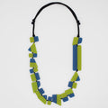 Bria Artistic Lime Blue Necklace - Sylca Designs - Chunky Jewelry