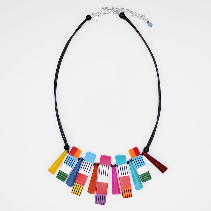 Bright Multi Cascade Charm Necklace - Sylca Designs - Chunky Jewelry