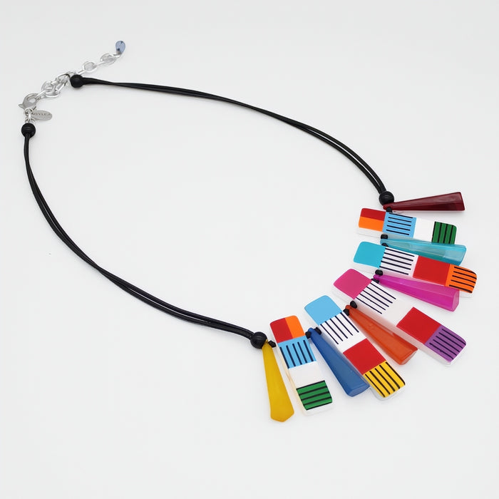 Bright Multi Cascade Charm Necklace - Sylca Designs - Chunky Jewelry