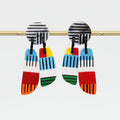 Bright Multi Color Geometric Earring - Sylca Designs - Chunky Jewelry
