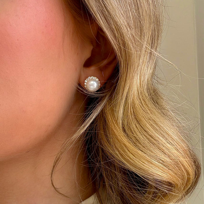 Broome Night Star Pearl Studs Gold |Gold Vermeil Pearl Earrings Australia