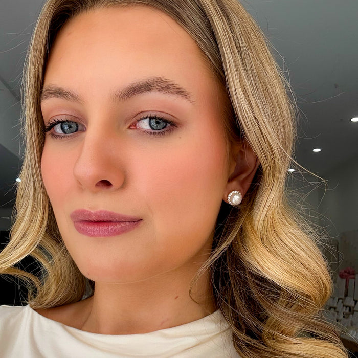 Broome Night Star Pearl Studs Gold |Gold Vermeil Pearl Earrings Australia