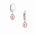 Sterling silver pink pearl earrings with sparkling star-inspired detailing designed in Broome Australia