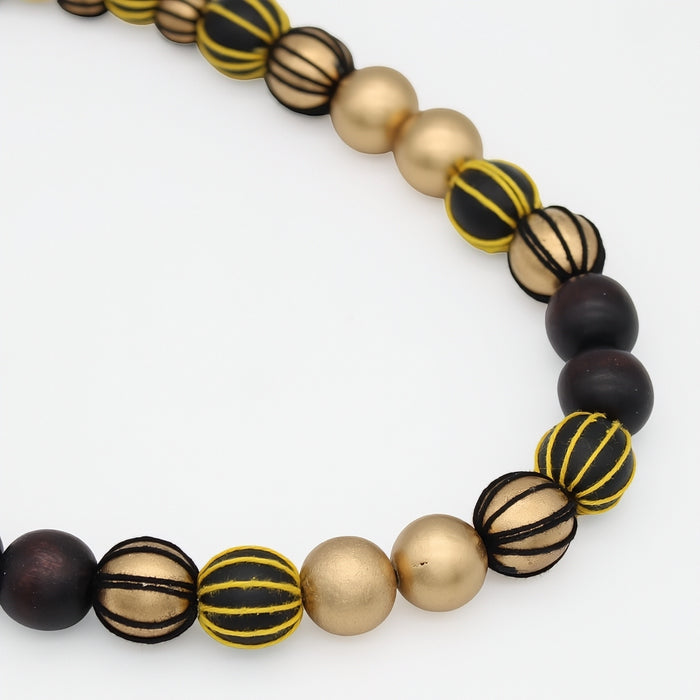 Brown and Gold Threaded Art Deco Necklace