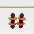 Brown and Orange Contemporary Earring - Sylca Designs - Chunky Jewelry