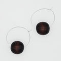 Brown Ball Hoop Dangle Earring - Sylca Designs - Chunky Jewelry