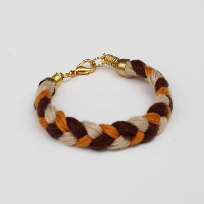 Brown Braided Bracelet - Sylca Designs - Chunky Jewelry