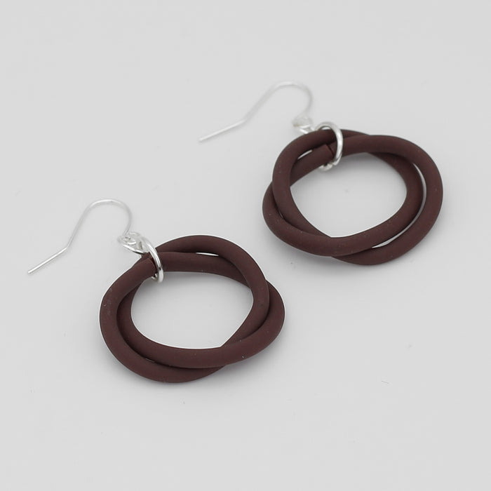 Brown Cefalu Swirl Earring - Sylca Designs - Chunky Jewelry