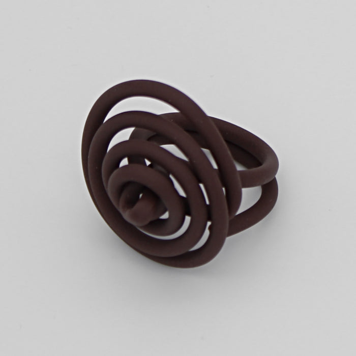 Brown Cefalu Swirl Ring - Sylca Designs - Chunky Jewelry