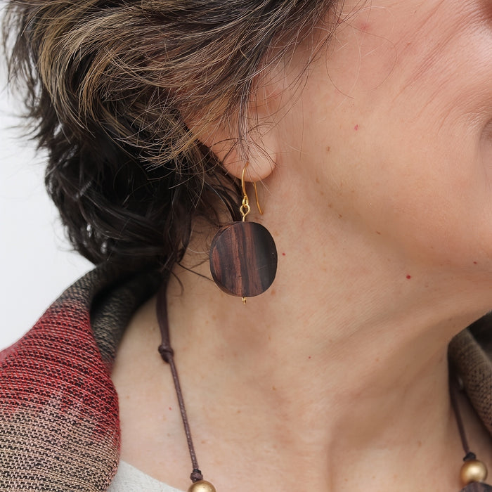 Brown Dot Rosie Earrings - Sylca Designs - Chunky Jewelry