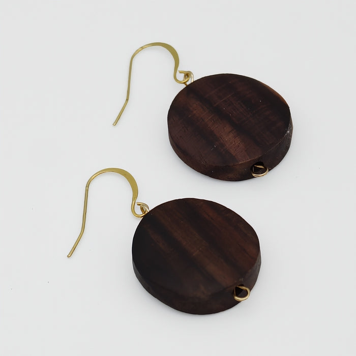 Brown Dot Rosie Earrings - Sylca Designs - Chunky Jewelry