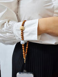 Brown Freshwater Pearls With Hearts Phone Strap PC004