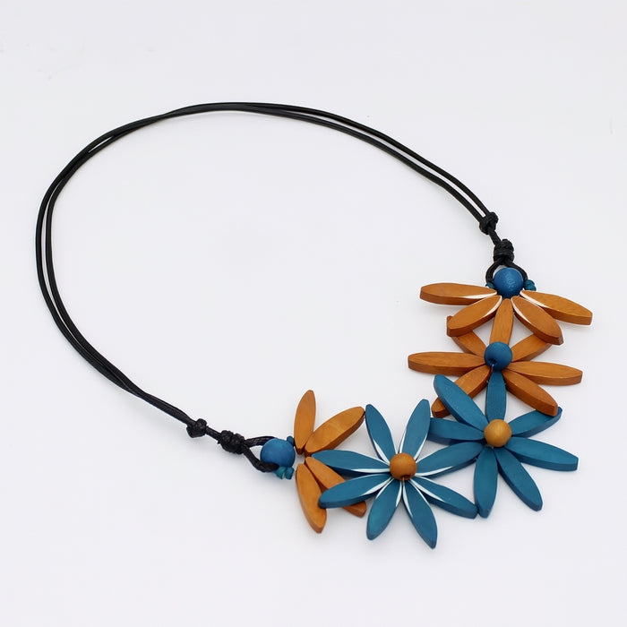 Brown Garland Nectar Statement Necklace - Sylca Designs - Chunky Jewelry