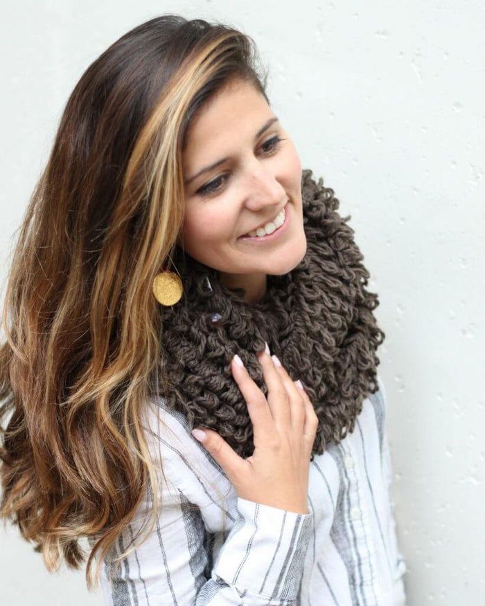 Brown Infinity Scarf - Sylca Designs - Chunky Jewelry