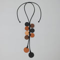 Brown Leather Arabella Pendant Necklace - Sylca Designs - Chunky Jewelry