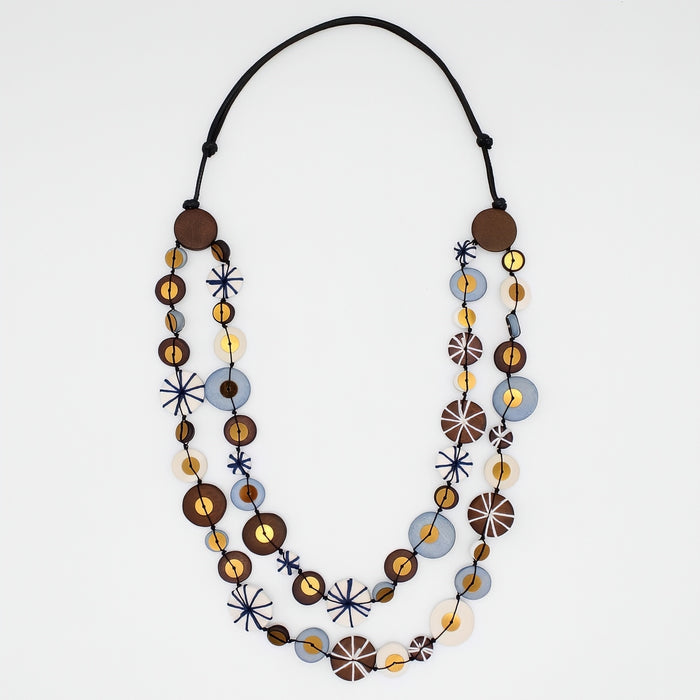 Brown Melody Statement Necklace - Sylca Designs - Chunky Jewelry