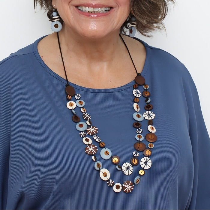 Brown Melody Statement Necklace - Sylca Designs - Chunky Jewelry