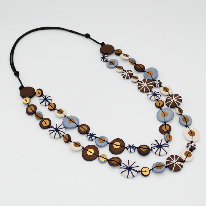 Brown Melody Statement Necklace - Sylca Designs - Chunky Jewelry