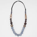 Brown Pietra Graduated Wrapped Bead Necklace - Sylca Designs - Chunky Jewelry