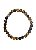 Brown Tiger-Eye Stone Flexible Men's Bracelet MEB12
