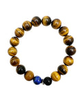 Brown Tiger-eye With Blue Lapis Men's Bracelet MEB13