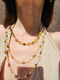 Brown Tiger-eye With Citrine Statement Necklace PN054